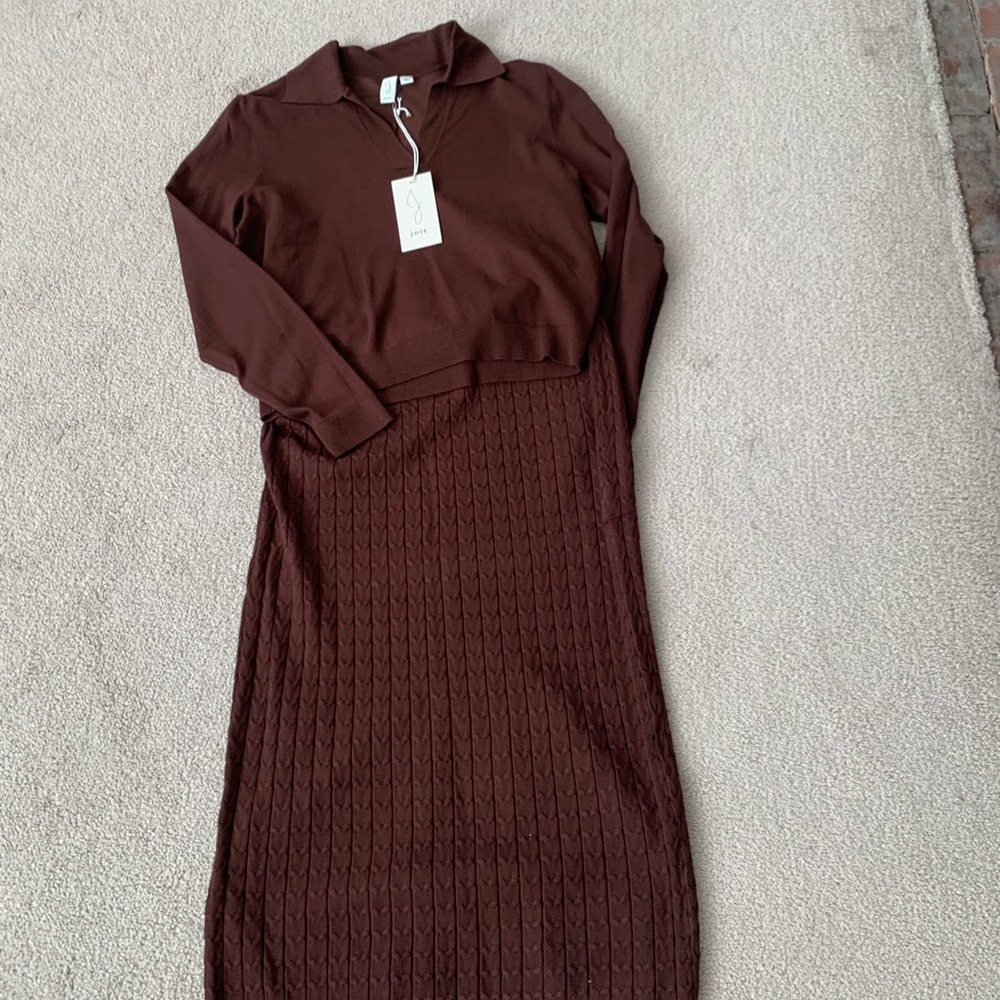 Joie Rich Brown Long Sleeve Dress